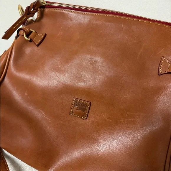 Dooney and Bourke Medium Florentine Leather Hobo Bag Chestnut Satchel - Picture 7 of 12
